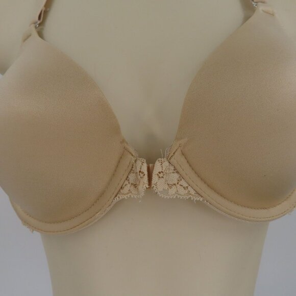 Maidenform 34B Beige Lace Front Closure Underwire Bra One Fab Fit Style 07112 - Picture 3 of 11